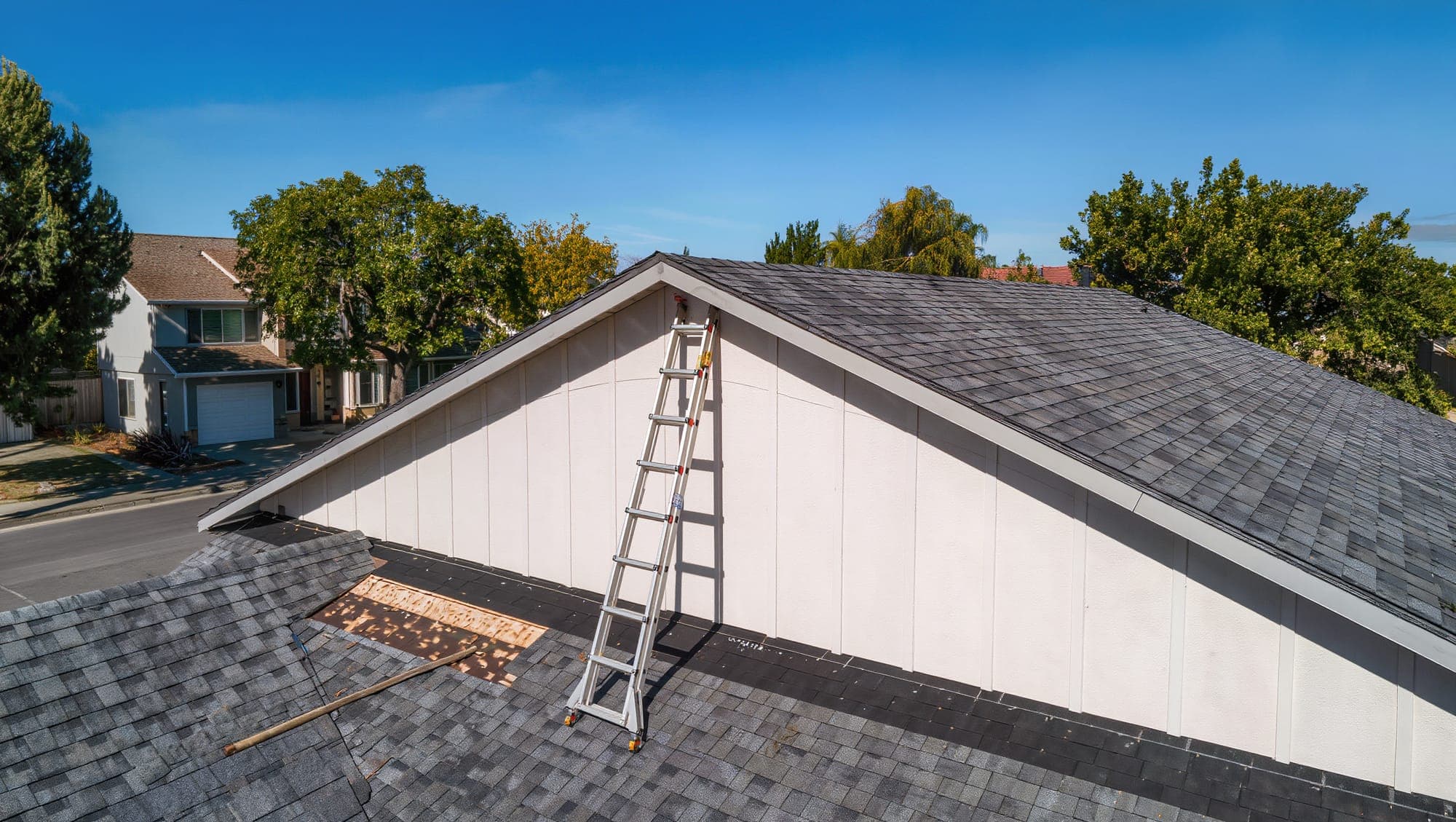 California mid-century home with TPO flat roof